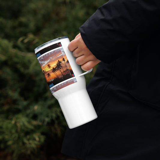 Travel mug with a handle